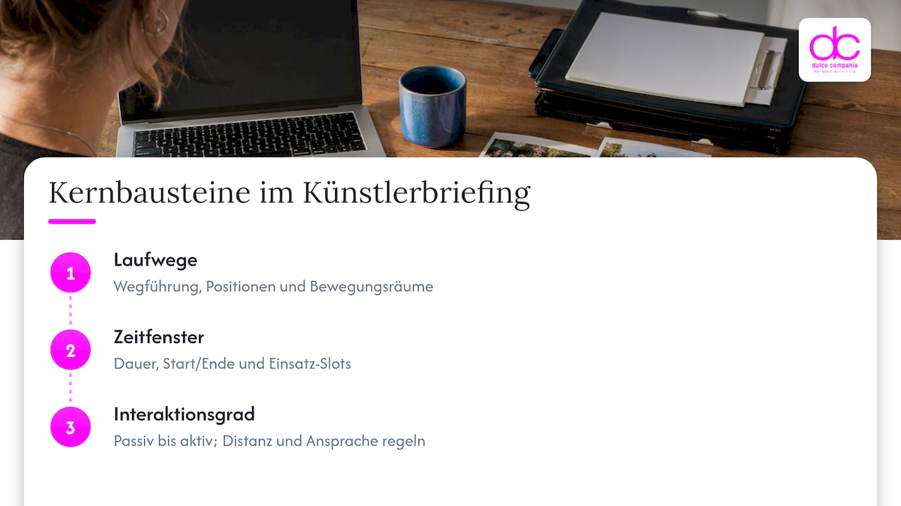 Drei zentrale Bausteine für ein solides Künstlerbriefing